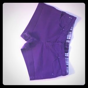 Purple Denim Shorts